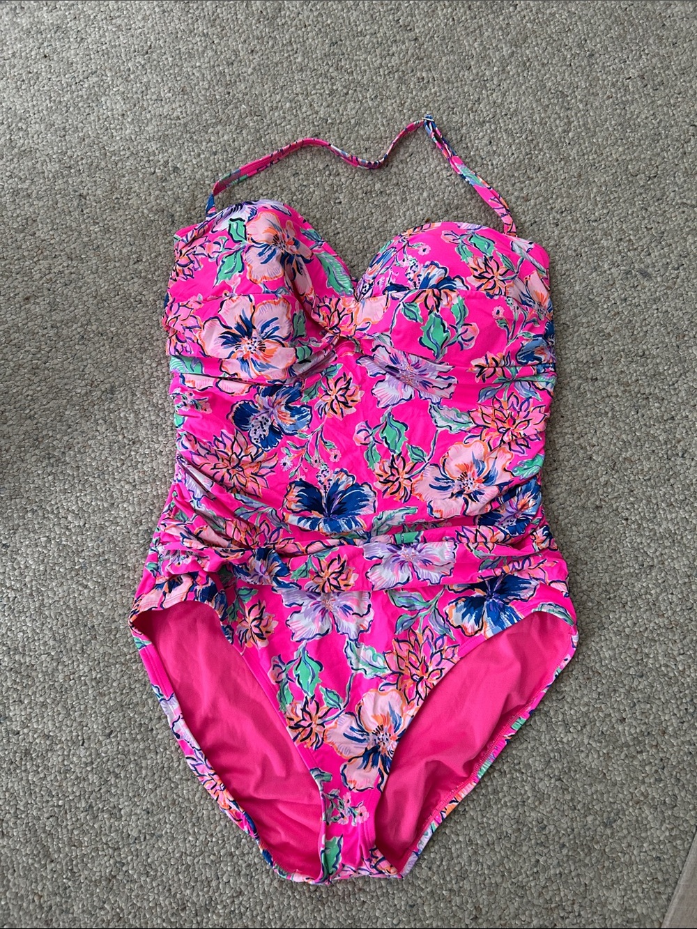 Lilly Pulitzer Pink Floral One-Piece Swimsuit